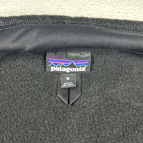Patagonia Better Sweater Fleece Vest Mens M Black Full Zip Pockets TopBox Logo - Picture 4 of 6